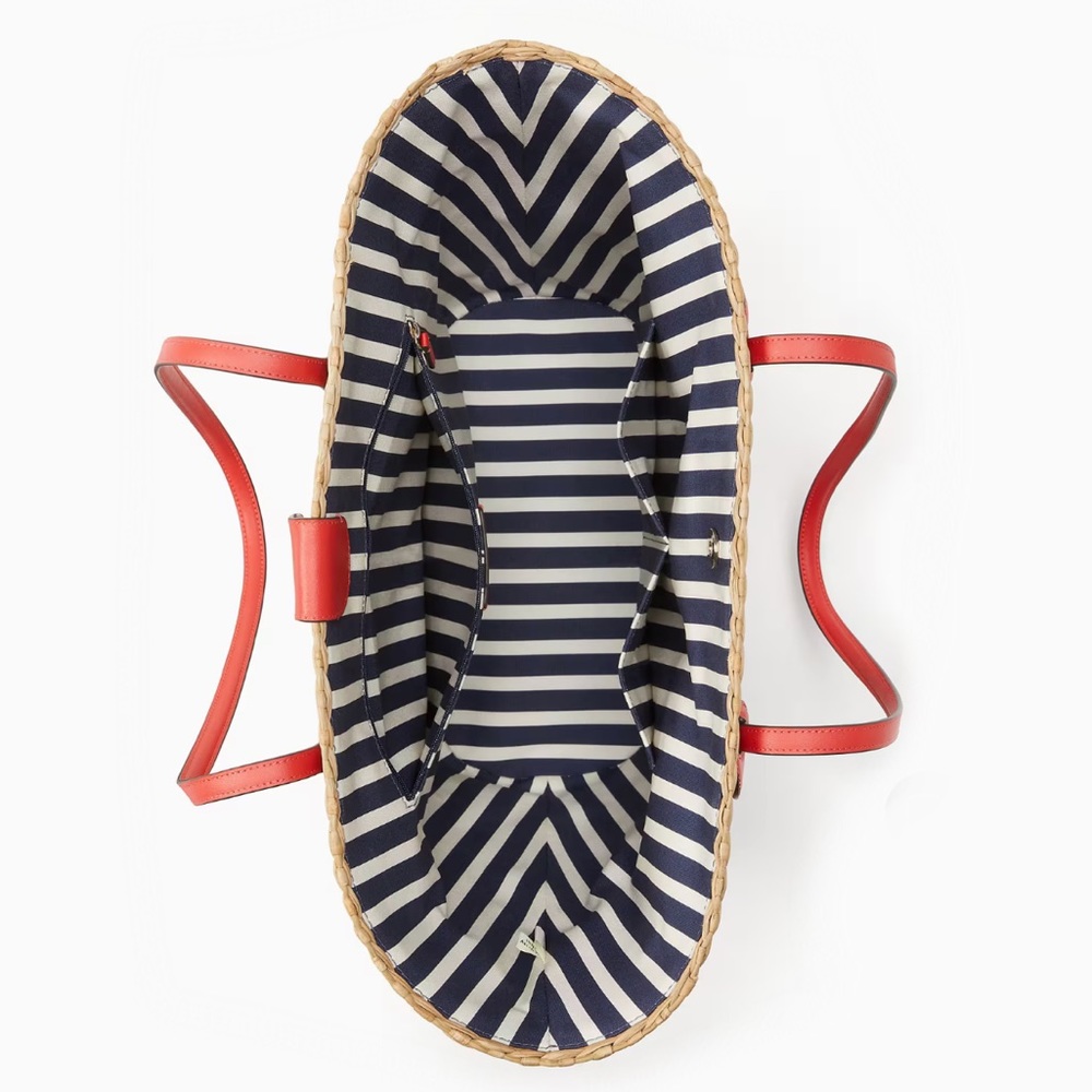 ♠️Kate Spade New York Pinch Me 🦀 Crab Large Natural Straw Tote, NWT - Picture 4 of 9